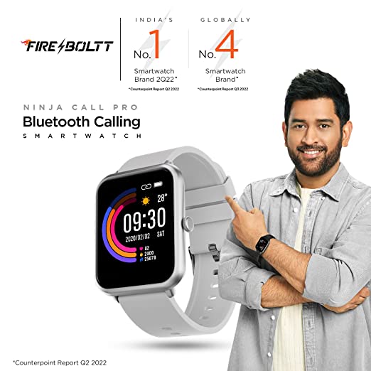 Fire-Boltt Ninja Call Pro Smart Watch Dual Chip Bluetooth Calling, 1.69 Fire-Boltt Ninja Call Pro Smart Watch Dual Chip Bluetooth Calling, 1.69